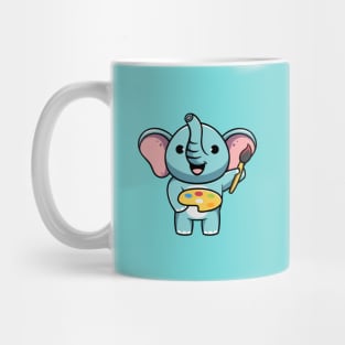 cute elephant being artist Mug